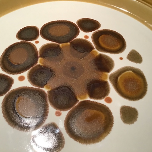 VINTAGE ‘70s ELECTRA STONEWARE LARGE ROUND SERVING PLATE - Picture 7 of 7